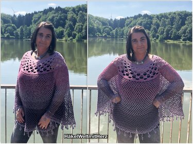 Häkeln / Poncho "Heike" / Größe S-XXL - Bild 2
