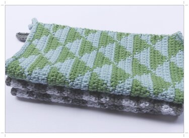 Topflappen mit Dreiecken, Häkelanleitung