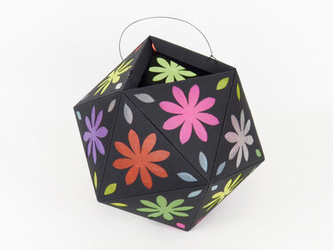 Runde St. Martins-Laterne mit Blumen – Bastelvorlagen und Anleitung - Basteln