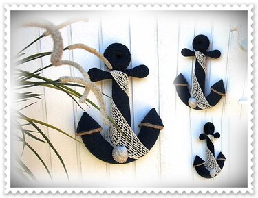 Deko-Anker Heimathafen / gehäkelt - Häkeln