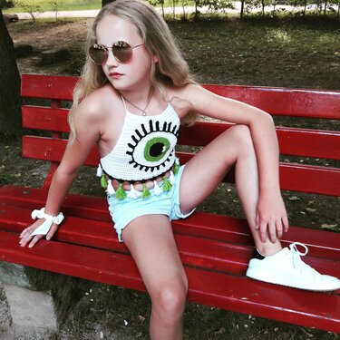 Super cooles Top "EYE" crop Top Shirt - Bild 2