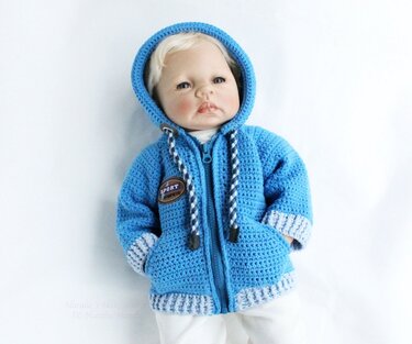 Jacke für Babys/Kinder "Sport" (Raglan), Gr. 56-134 - Häkeln