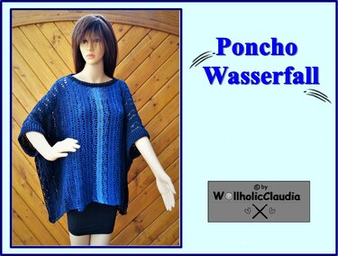 Häkelanleitung Poncho oder Oversize-Shirt "Wasserfall"