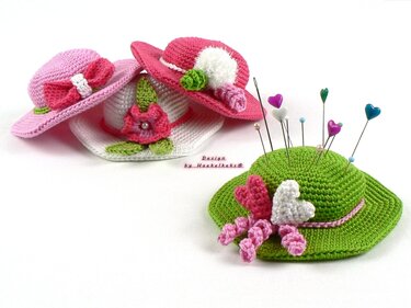 Deco-Hats / Pincushion -- Crochet Pattern by Haekelkeks®