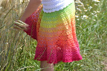 - JOSY - Sommerrock aus einem Bobbel häkeln, alle Größen ab 74 Kleinkind - 56 Damen, auch anderes Material möglich - Bild 7