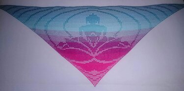 Motivtuch DieFriedvolle, Dreieckstuch, Häkelanleitung