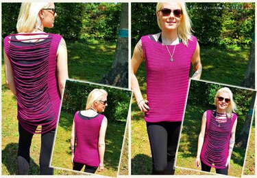 Häkelanleitung für ärmelloses Top in allen Größen - 2 Tragevarianten | Häkeltop FRONT#BACK Marina