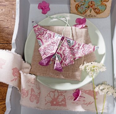 Origami-Schmetterlinge aus Stoff - Nähen