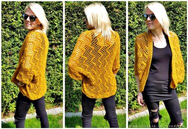 Crochet Pattern Shrug / Cocoon Cardigan in All Sizes | Shrug #2 ZigZag
