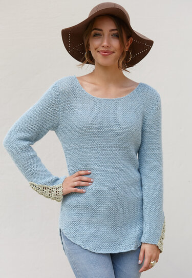 Strickpulli Noella mit Häkeleinsätzen - Stricken