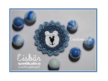 Häkelanleitung Eisbär Applikation