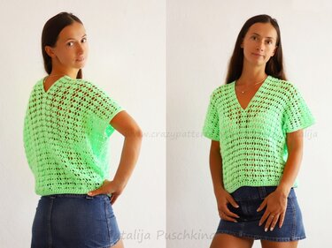 Häkelanleitung für Pullover 'Freiheit' in Größen XS - XL