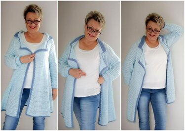 Jacke häkeln - Damen Jacke „Swing“- alle Damen-Größen - Häkelanleitung PDF