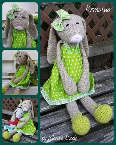ENGLISH Crochet Pattern - big Easter Bunny - Rabbit EMIL - 20 inch