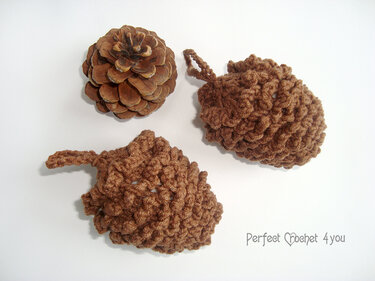 Crochet pinecone for Christmas decoration Christmas hanging ornaments Fircone