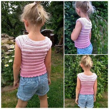 - ALICIA - Sommershirt/ Top/ Pullover, 3 Varianten RVO, alle Größen ab Größe 74 Kleinkind - 56 Damen, jedes Material auch Bobbel geeignet, tolles Stukturmuster - Bild 5