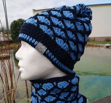 Set Mütze und Halswärmer HIGHLIGHT (inkl. Größentabelle) - Häkeln