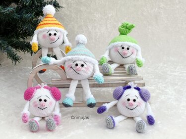 Häkelanleitung "Die Schneebällchen" niedliche Dekoidee!