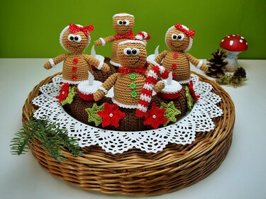 Häkelanleitung Adventskranz mit Lebkuchenmännchen - PDF Datei
