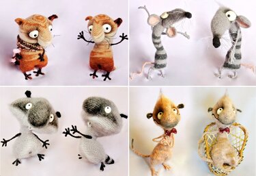 S02DE Häkelanleitung Paket "4 lustige Freunde" - Amigurumi PDF Pertseva CP