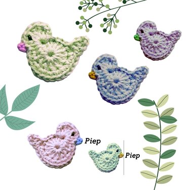 Vogel - Applikation - Häkeln