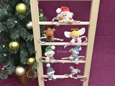 Häkelanleitung - "Die Zuckerstangen-Bande" - Süße Anhänger / für Wollreste