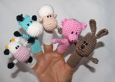 Fingerpuppen Bauernhof - Häkelanleitung / PDF