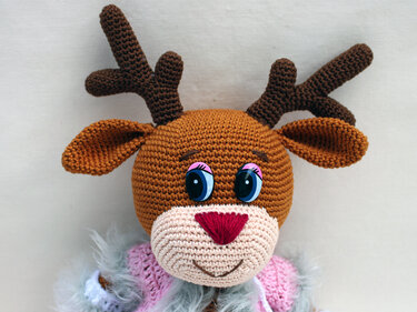 Häkelanleitung Elli, der frierende Elch