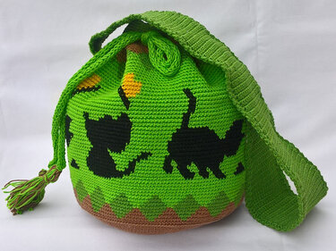 Umhängetasche Katz und Maus - Häkeln