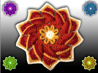 Grannyblume "FEUERBRAUT" - Häkeln