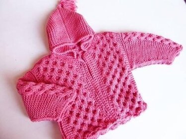 Strickanleitung * Kinderjacke mit Kapuze in 5 Größen