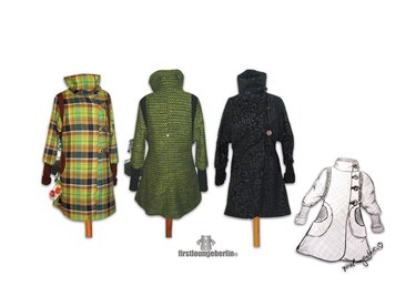 Wilma *** E-Book Wollmantel Kragen-Mantel Nähanleitung mit Schnittmuster in 6 Größen XS-XXL Design von firstloungeberlin