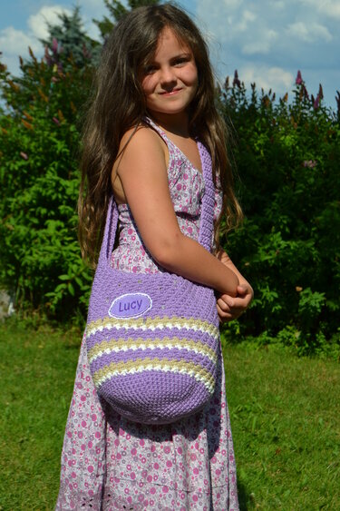 - LUCY - schnelle individuelle Mädchentasche, Glitzertasche, Geschenkidee, Tasche, Häkeltasche, Umhängetasche - Häkeln