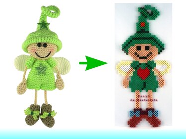 Bügelperlenvorlage Schutzengelchen Junge Variante 1 by Haekelkeks - Basteln