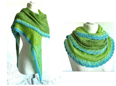 Anleitung stricken häkeln WUPPERFRÜHLING Tuch Schal Bobbel