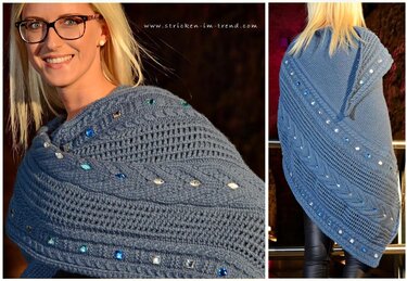 Strickanleitung für Tuch in Zopfoptik | 3-Eckstuch "Diamantenzopf"