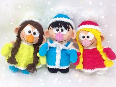 Children in the snow - Crochet Pattern from Diana´s kleiner Häkelshop