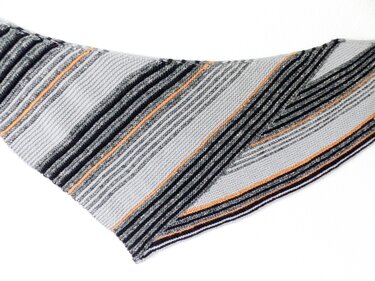 Strickanleitung, Dreieckstuch in Grau Schwarz Orange, E-BOOK