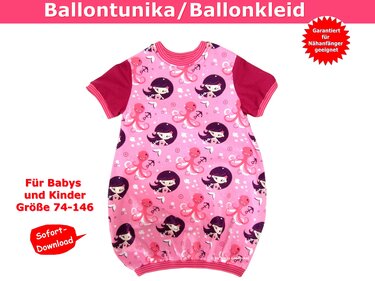 Ballonkleid/Kinderkleid in Größe 74-146 - Schnittmuster & Nähanleitung