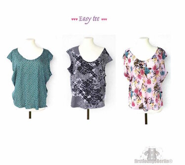 Easy tee *** freEBook Shirt in 7 Größen XS-L/XL GRATIS Schnittmuster & Nähanleitung - Nähen auch für Anfänger DIY Design von firstloungeberlin