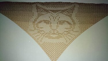 Motivtuch "Katze", Dreieckstuch, Häkelanleitung