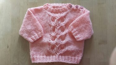 Anleitung Baby-Pullover rosa Gr. 68/74 - Stricken