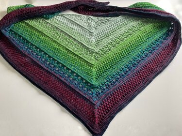 Crochet pattern Asgell wide triangular shawl
