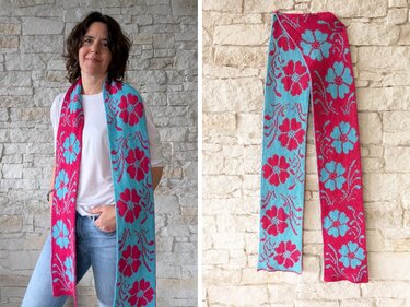 Summer scarf Blossom Magic - Double knitting pattern