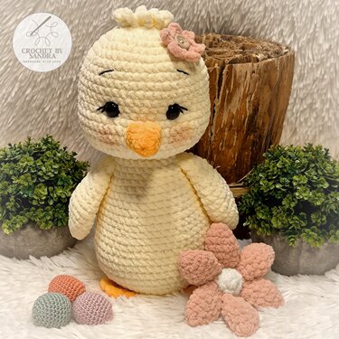 Küken Emma mit Blume - Häkelanleitung Anfänger Deutsch