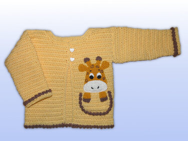 Häkelanleitung Babyjacke Gr. 62/68 und 74/80, Giraffe
