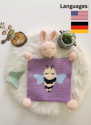 Crochet pattern PDF cuddle cloth bee bunny crocheted amigurumi