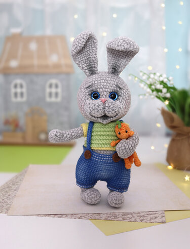 Crochet pattern Kit the Bunny (Video bunny's nose)