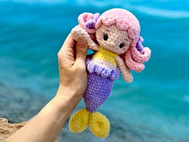 Häkel-Plüsch-Mermaid-Puppe Anleitung - Häkeln
