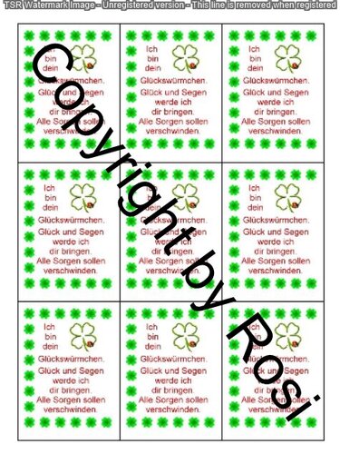 Sorgenwürmchen - Glückswürmchen - Sprüche - Kärtchen - Karte